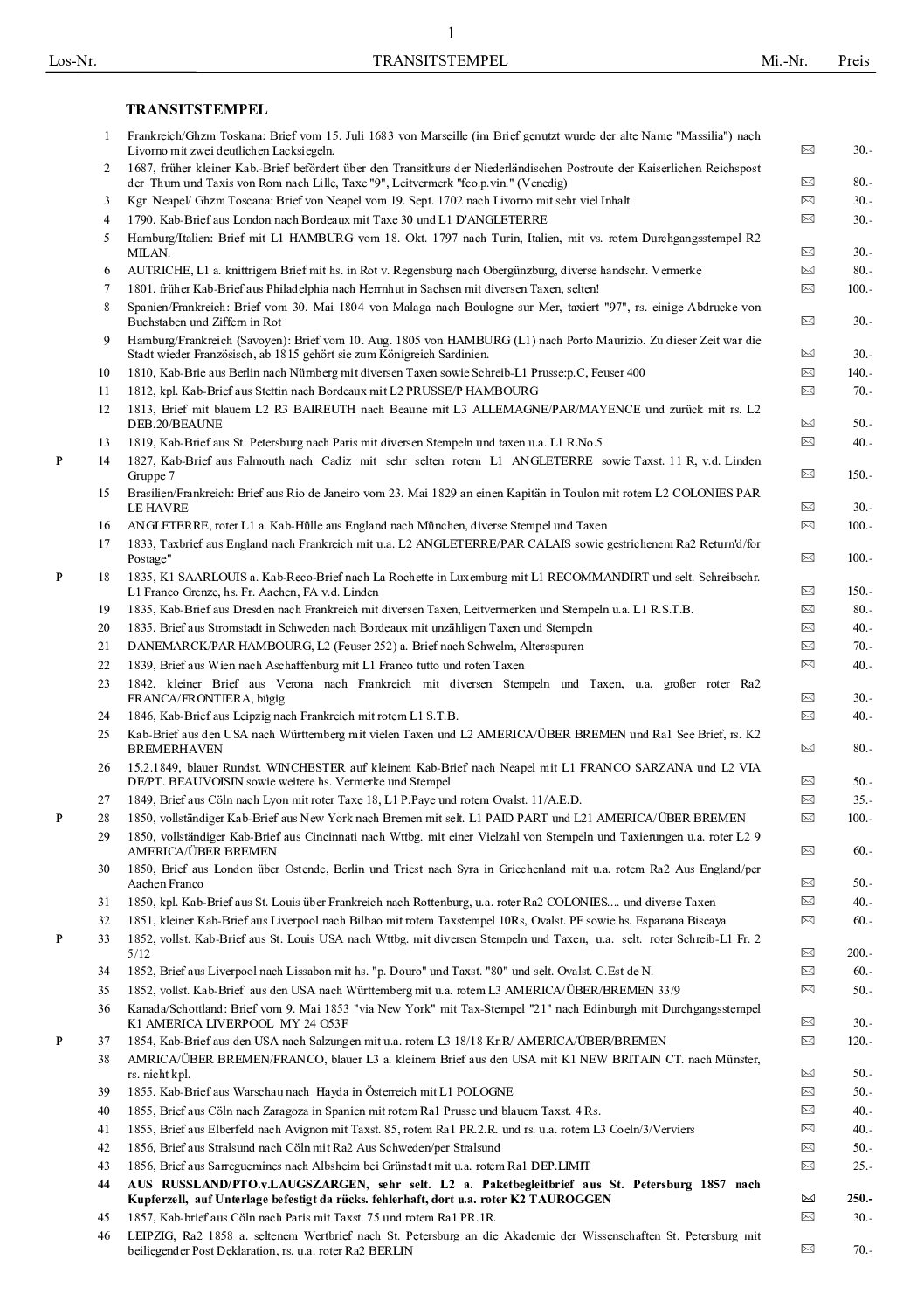 Textkatalog der 10.Auktion