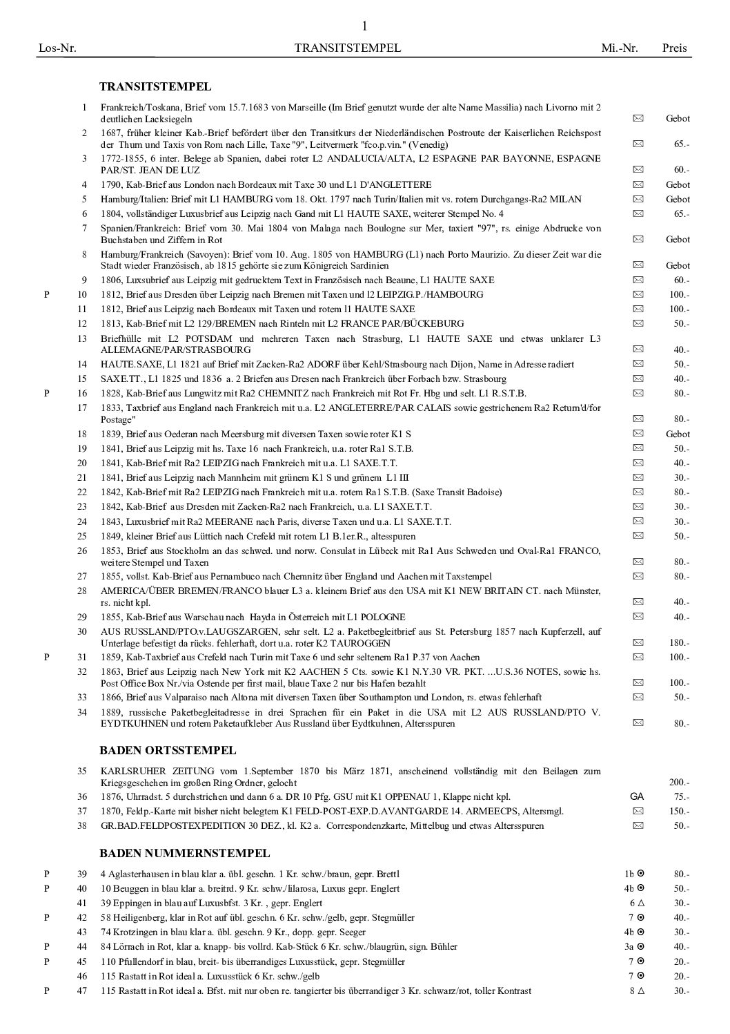 Textkatalog der 12. Auktion